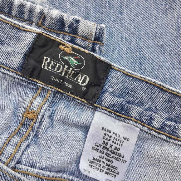 Vintage Mens Jeans Bass Pro Inc Jeans Men Red Head Denim Utility Cotton 38W 30L - Picture 7 of 8